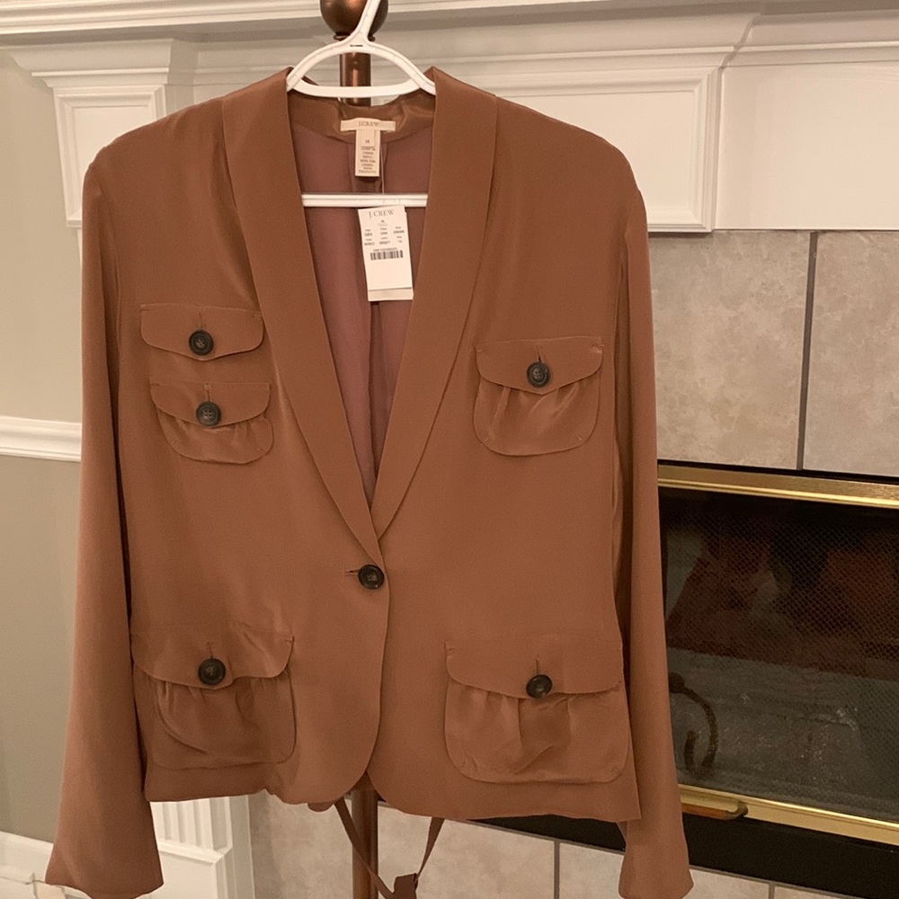 NWT J.Crew 100% Silk Jacket sz. 14